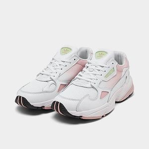 Women’s Adidas Falcons in white/pink/green